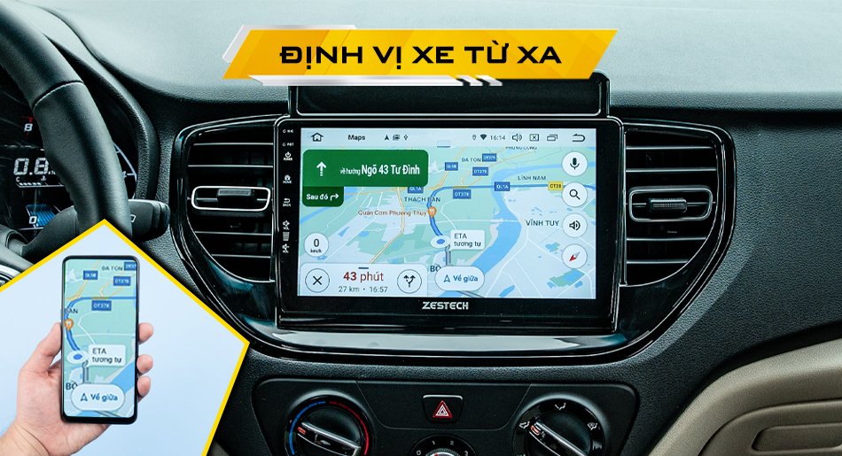 Màn hình Zestech tích hợp bản đồ chỉ dẫn đường thông minh