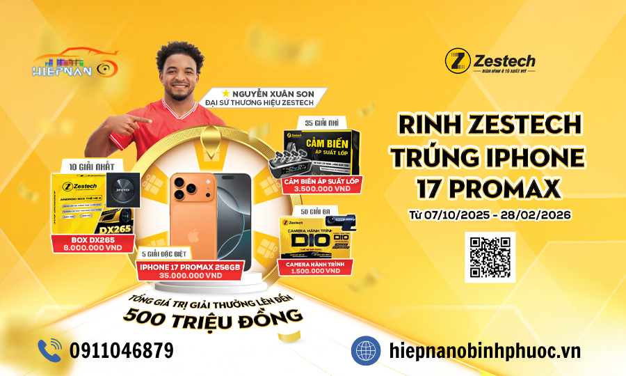 Chương trình quay thưởng ” RINH ZESTECH – TRÚNG IPHONE 17 PROMAX”
